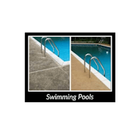 two pictures of swimming pools with the words swimming pools