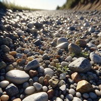 a 3d model of rocks and pebbles on the ground